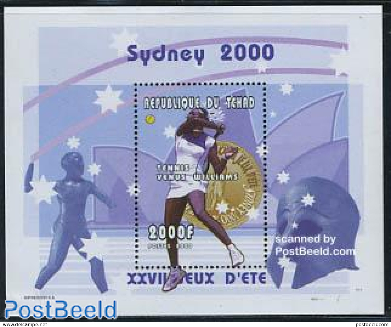 Chad 2000 Olympic Games, Venus Williams S/s, Mint NH, Sport - Olympic Games - Tennis - Altri & Non Classificati