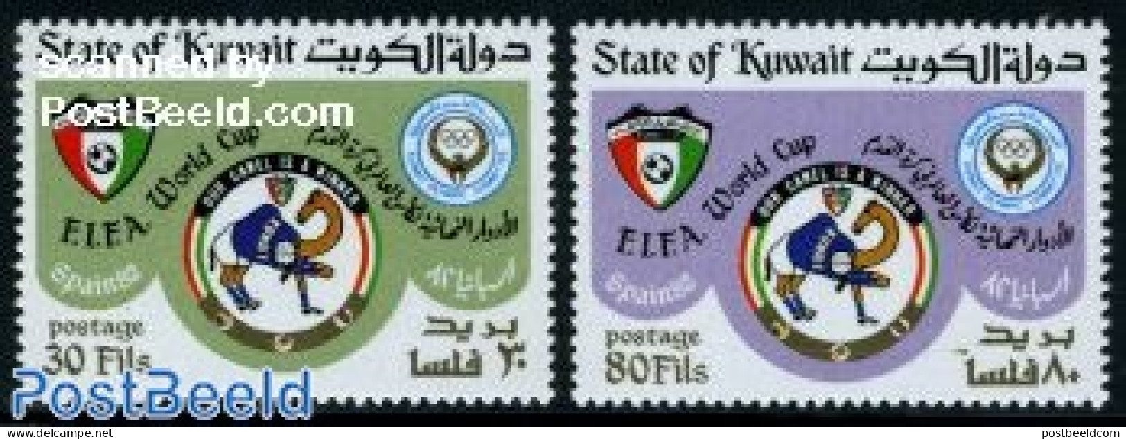 Kuwait 1982 World Cup Football 2v, Mint NH, Sport - Football - Olympic Games - Koweït