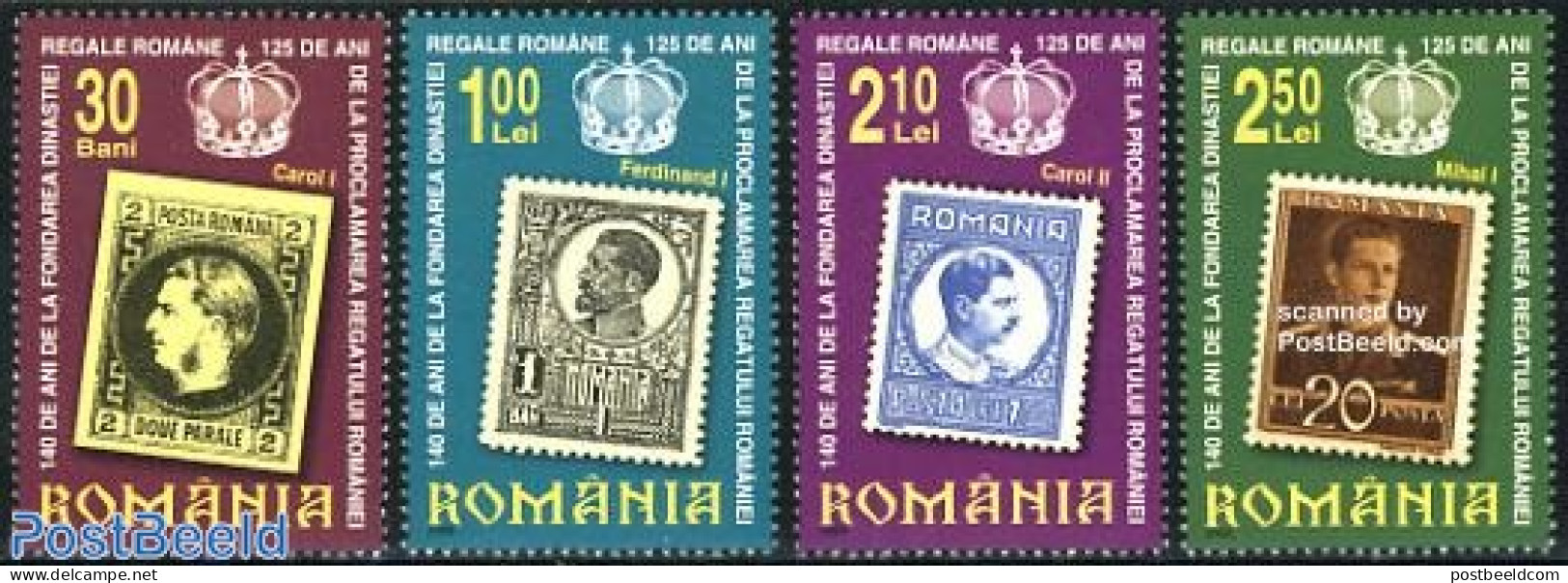 Romania 2006 Hohenzollern-Sigmaringen Dynasty 4v, Mint NH, History - Kings & Queens (Royalty) - Stamps On Stamps - Ongebruikt