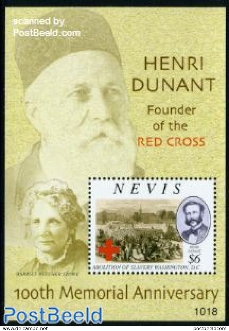 Nevis 2010 Red Cross, Henri Dunant S/s, Mint NH, Health - Red Cross - Croix-Rouge