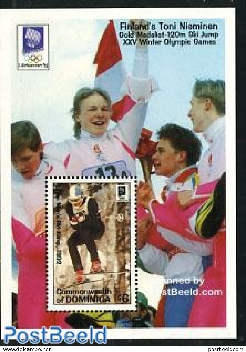 Dominica 1993 Lillehammer Winter Olympics S/s, Mint NH, Sport - Olympic Winter Games - Skiing - Skiing