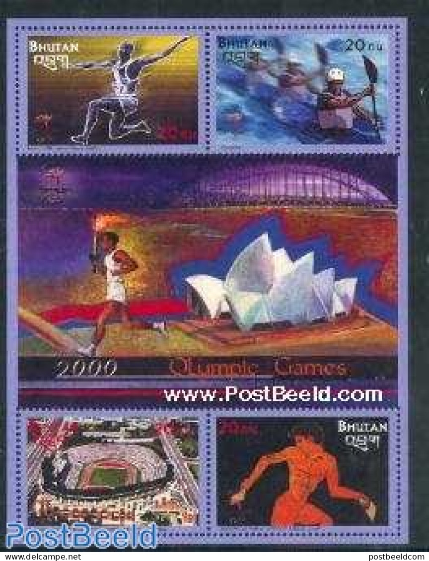 Bhutan 2000 Olympic Games Sydney 4v M/s, Mint NH, Sport - Kayaks & Rowing - Olympic Games - Roeisport