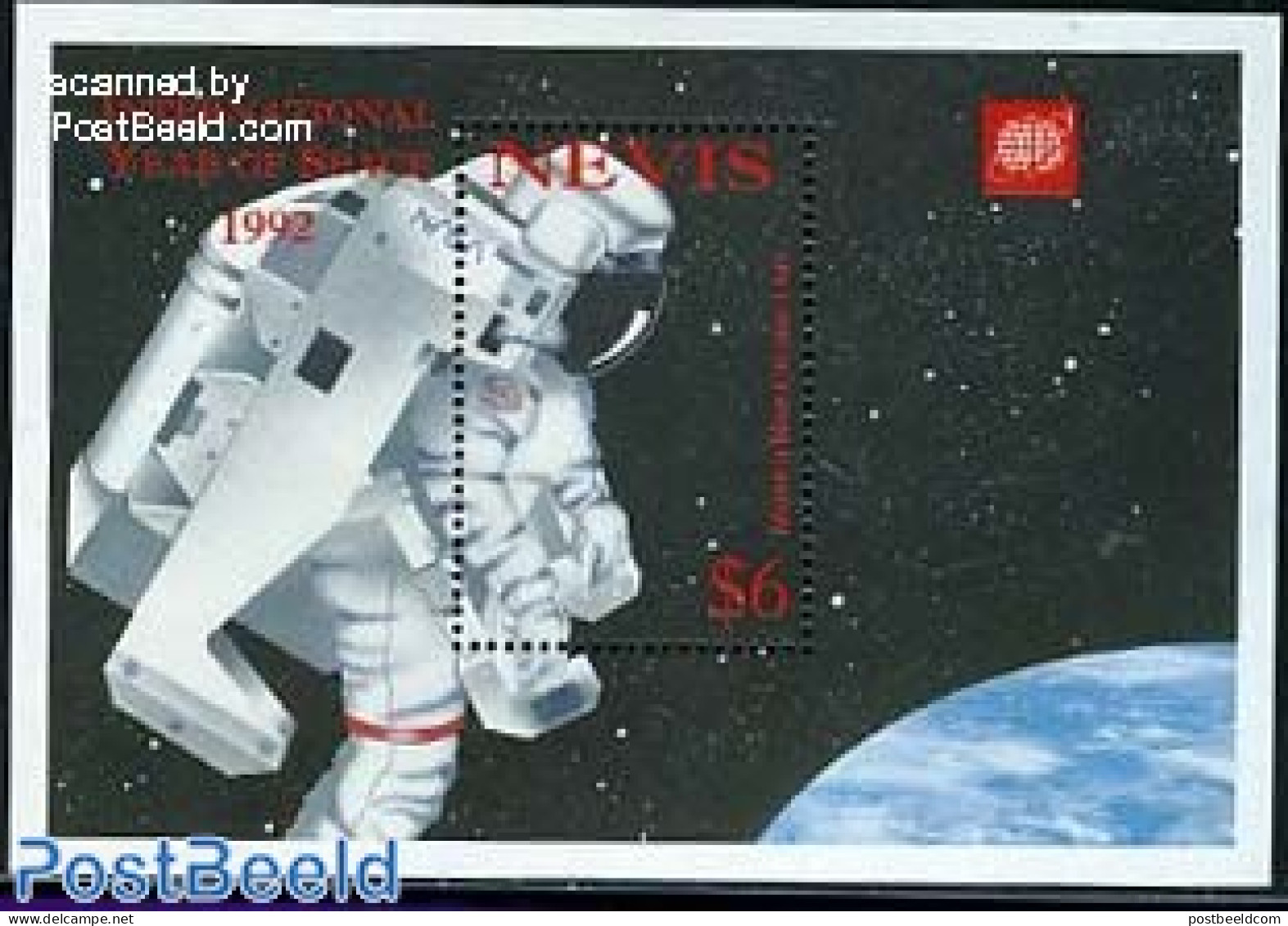 Nevis 1993 Space Year S/s, Mint NH, Transport - Space Exploration - St.Kitts En Nevis ( 1983-...)