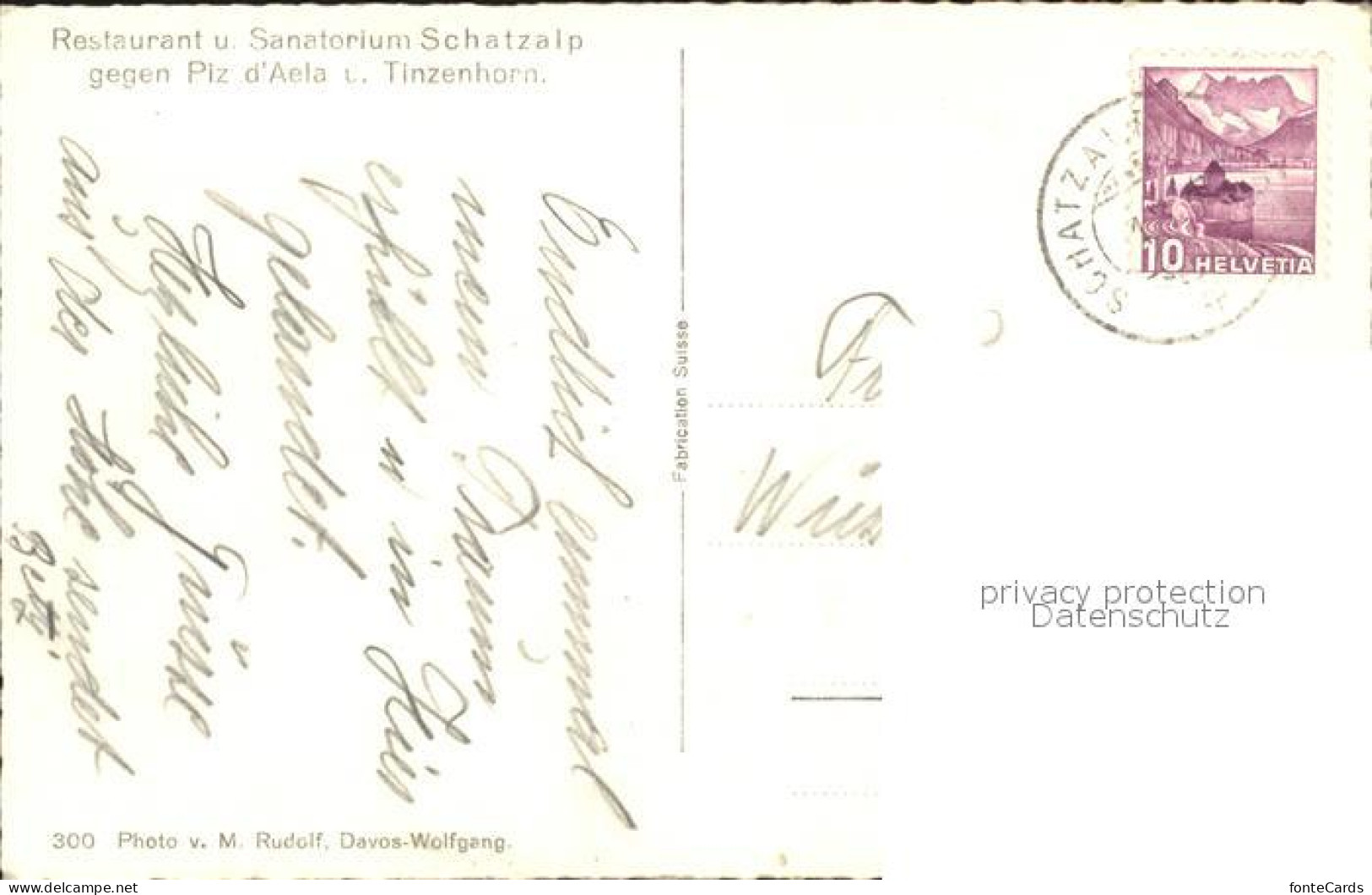 11780967 Schatzalp Restaurant Und Sanatorium Mit Piz Aela Und Tinzenhorn Schatza - Autres & Non Classés