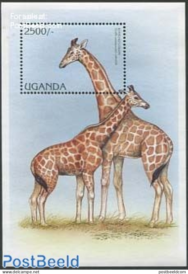 Uganda 1997 Giraffe S/s, Mint NH, Nature - Animals (others & Mixed) - Giraffe - Autres & Non Classés