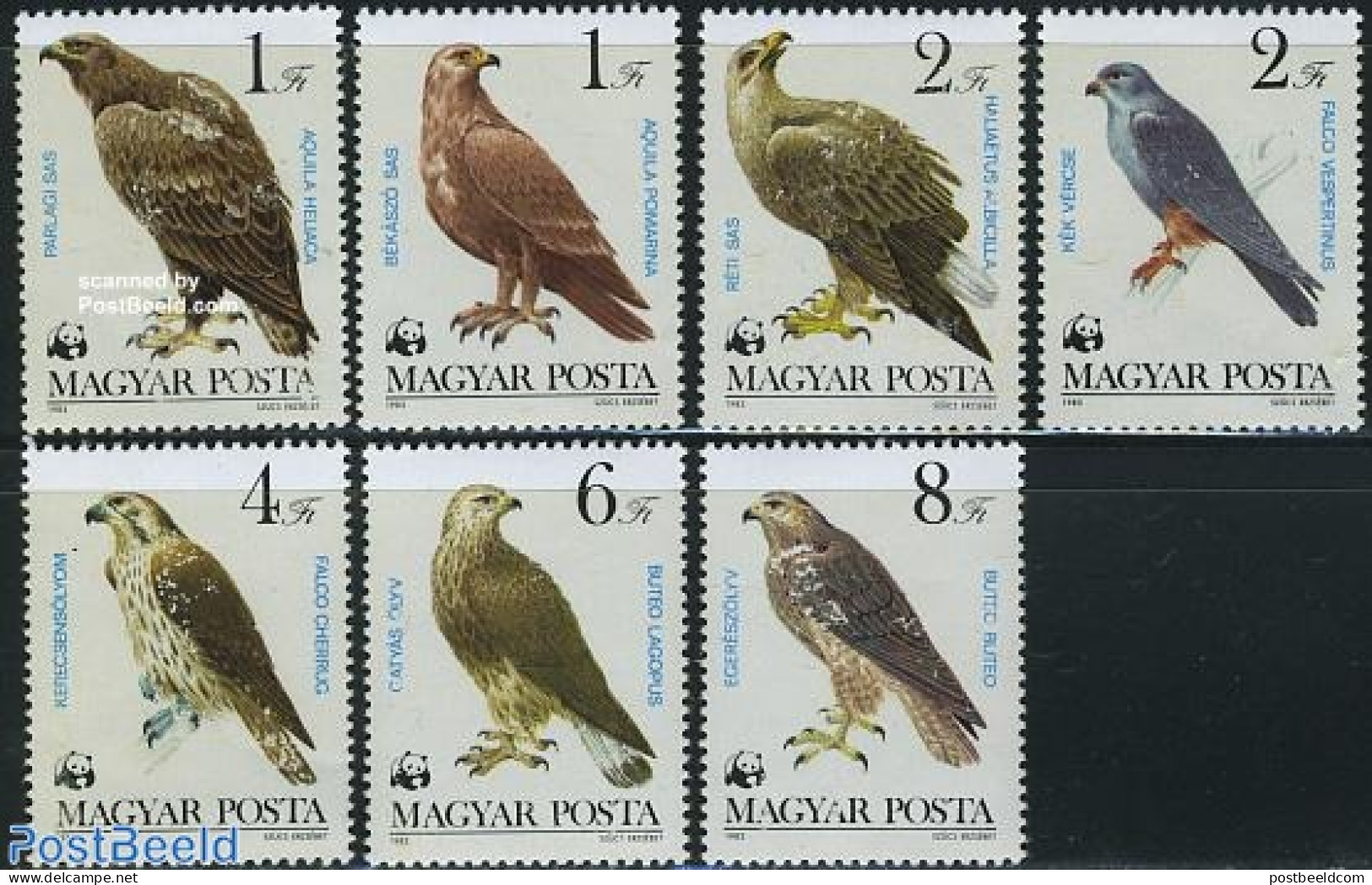 Hungary 1983 WWF, Birds 7v, Mint NH, Nature - Birds - Birds Of Prey - World Wildlife Fund (WWF) - Ongebruikt