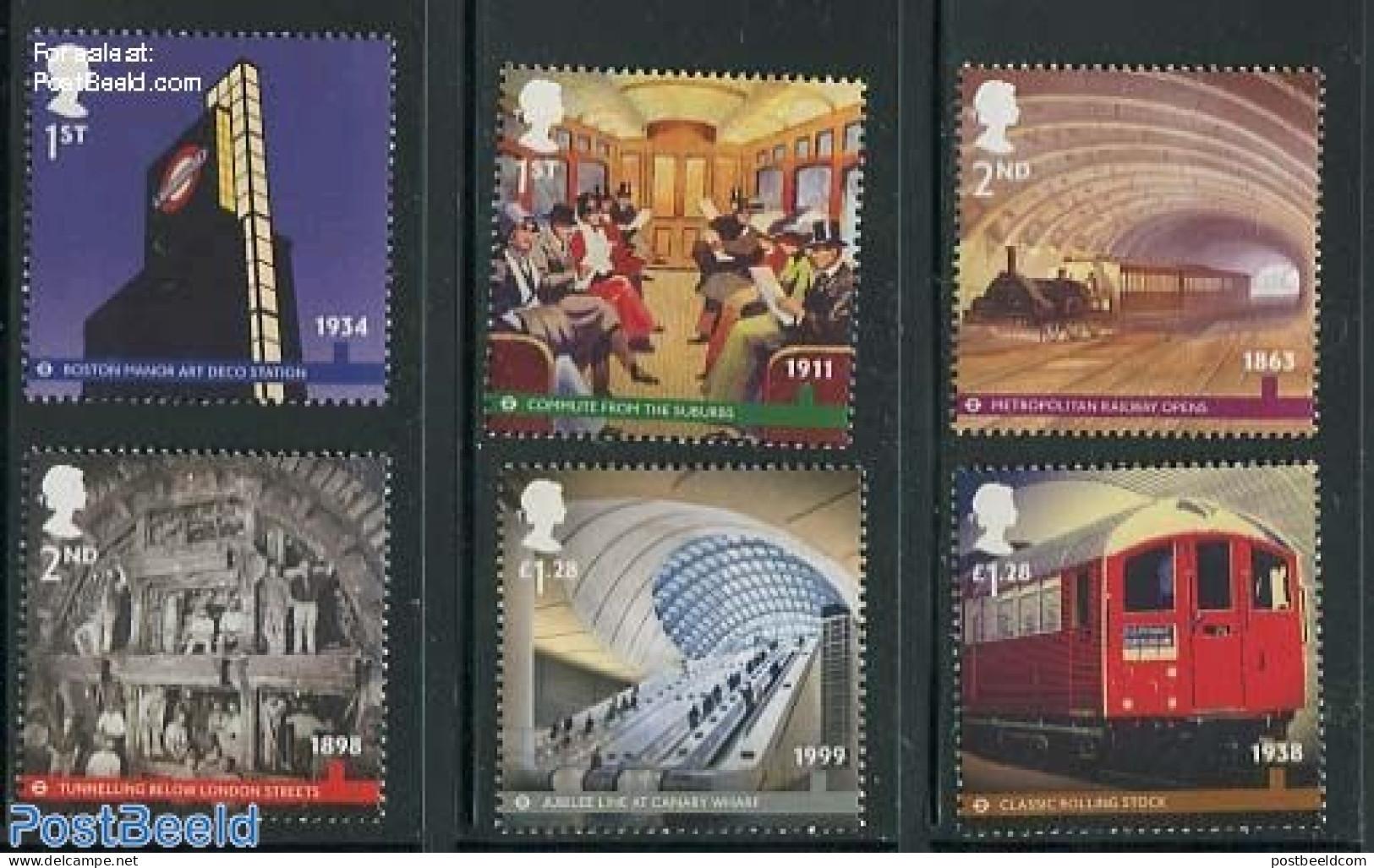 Great Britain 2013 London Underground 6v, Mint NH, Transport - Railways - Neufs