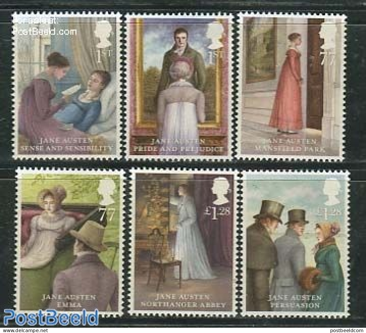 Great Britain 2013 The Works Of Jane Austen 6v, Mint NH, Art - Authors - Nuevos