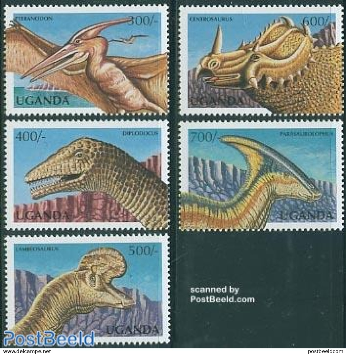 Uganda 1998 Preh. Animals 5v, Mint NH, Nature - Prehistoric Animals - Prehistorisch