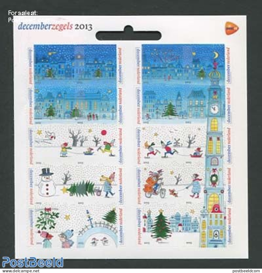 Netherlands 2013 Christmas 20v M/s (with PostNL Logo), Mint NH, Religion - Sport - Christmas - Cycling - Unused Stamps