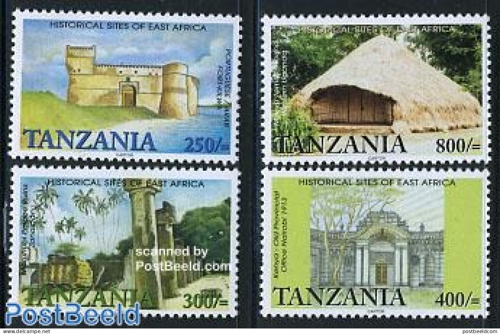 Tanzania 2001 Historical Cities Of East Africa 4v, Mint NH, Various - Tourism - Art - Castles & Fortifications - Castillos