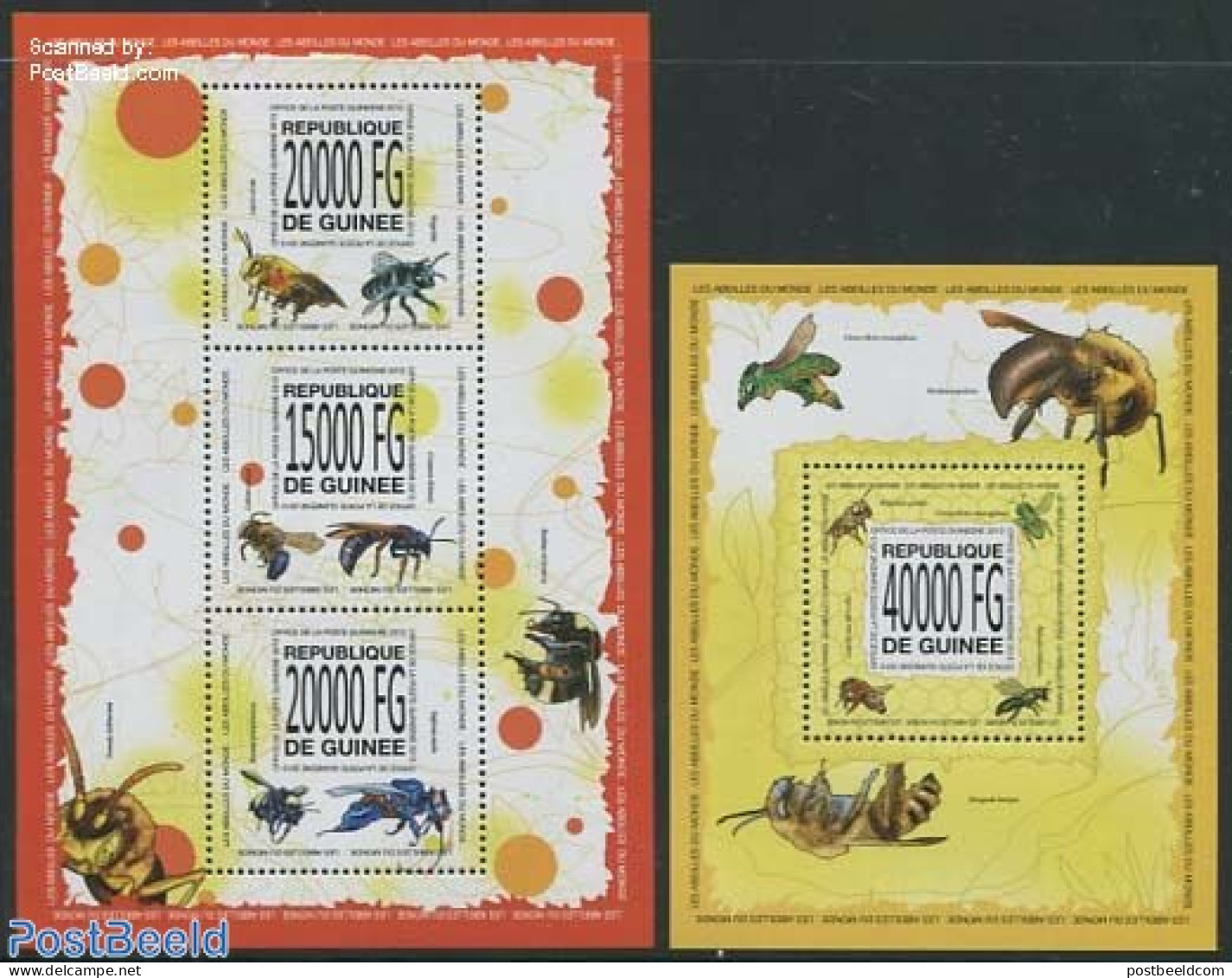 Guinea, Republic 2013 Bees 2 S/s, Mint NH, Nature - Bees - Insects - Andere & Zonder Classificatie