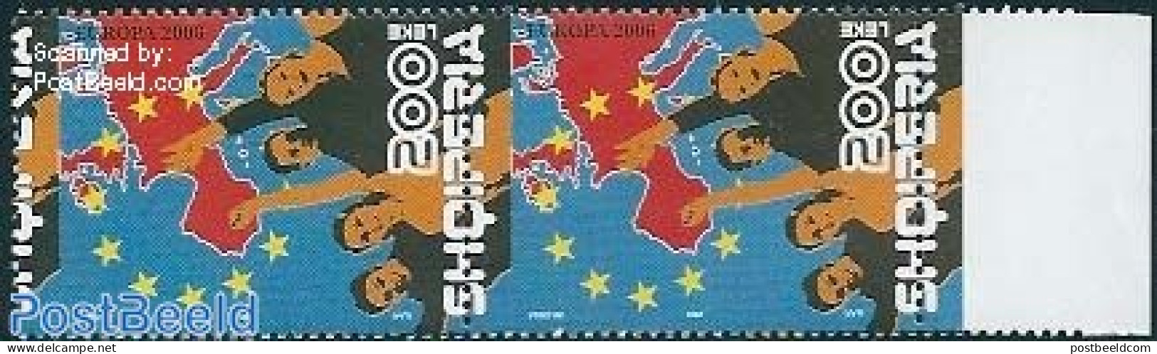 Albania 2006 Europa, Pair Of 200L, Moved Perforation, Mint NH, History - Various - Europa (cept) - Errors, Misprints, .. - Fehldrucke