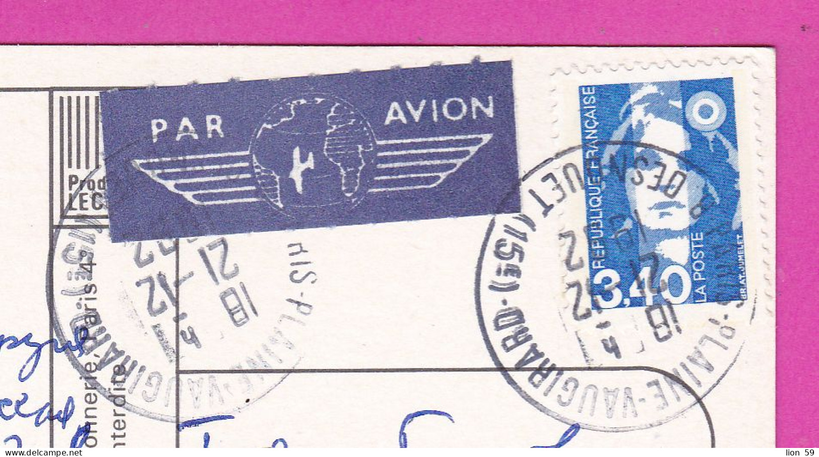 294134 / France - Paris Et Ses Merveilles La Tour Saint Jacques  PC 1992 Par Avion USED 3.40 Fr. Marianne De Briat - Covers & Documents