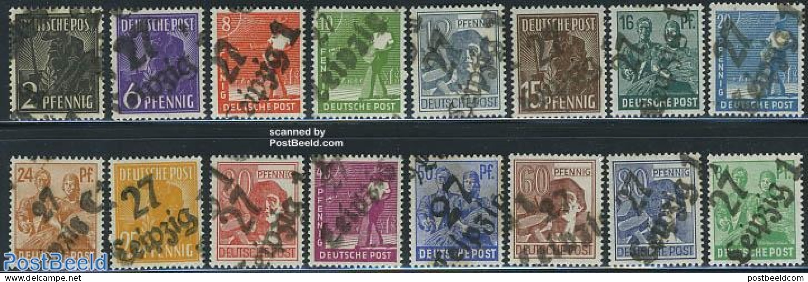 Germany, DDR 1948 Soviet Zone, Overprints 16v (city May Vary), Unused (hinged), Various - Agriculture - Neufs