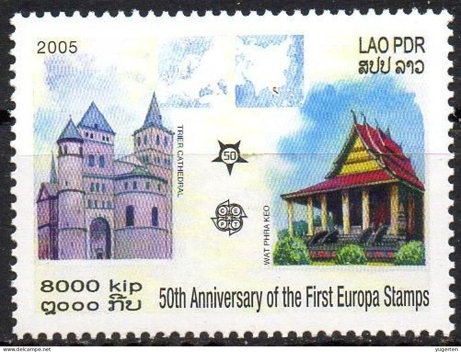 LAOS 2005 - 1v - MNH - The 50 Years Anniv. Of The First EUROPA Stamps - Chateau - Architecture Castle Castillo Schloss - Gemeinschaftsausgaben