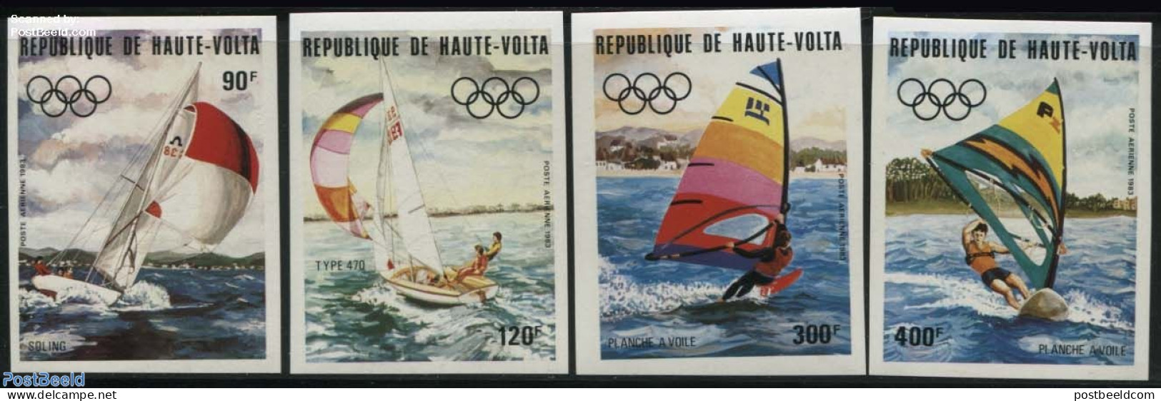 Upper Volta 1983 Olympic Games 4v, Imperforated, Mint NH, Sport - Olympic Games - Sailing - Segeln