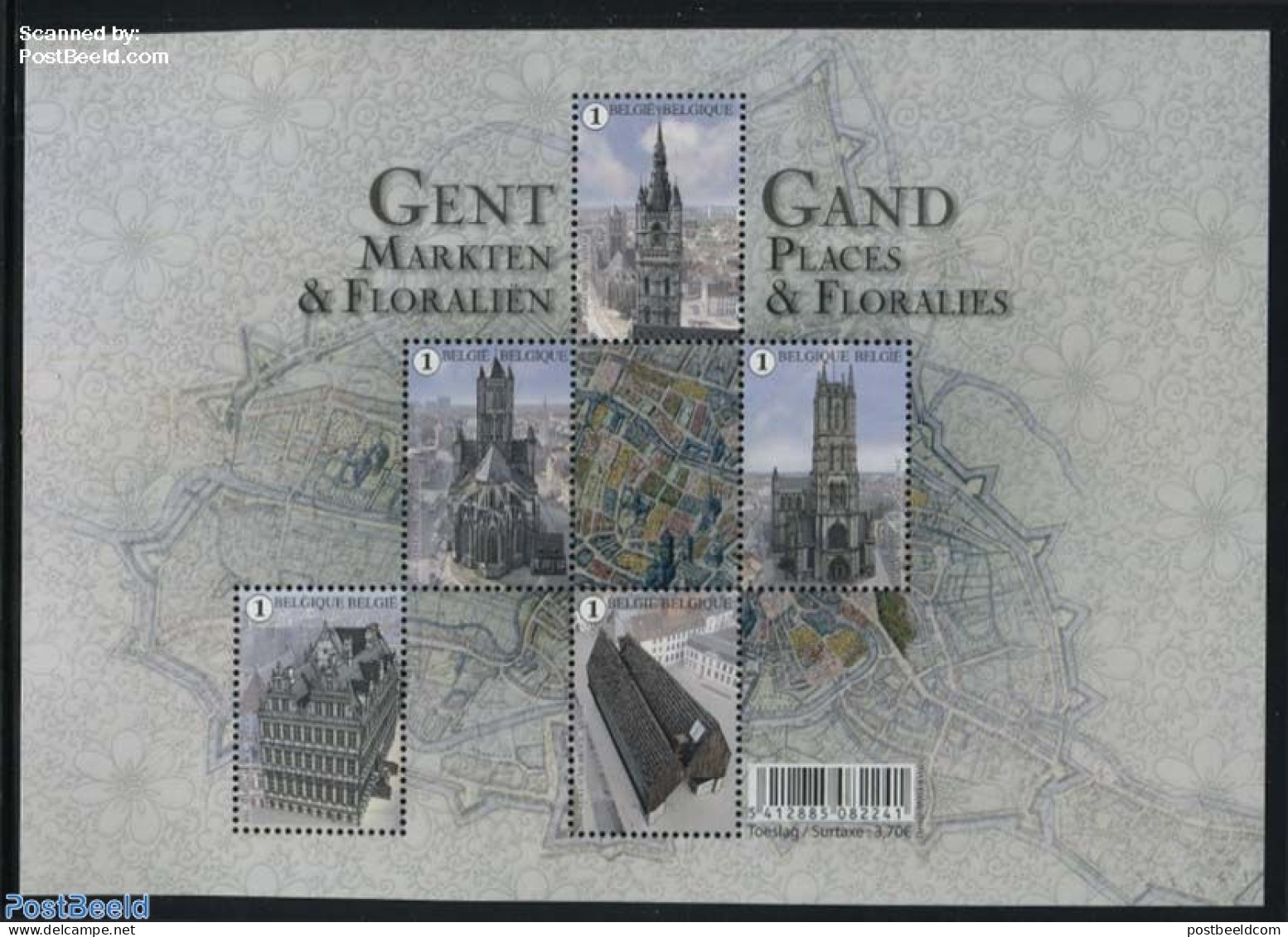 Belgium 2016 Ghent Markets S/s, Mint NH, Religion - Various - Churches, Temples, Mosques, Synagogues - Maps - Art - Ar.. - Ongebruikt