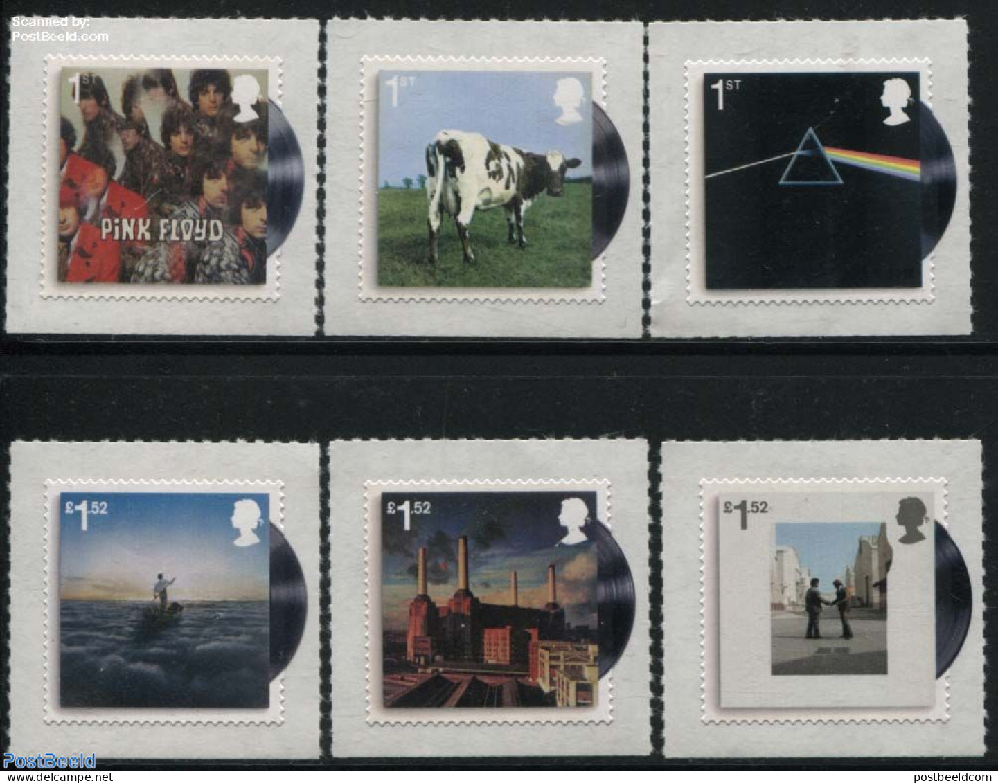 Great Britain 2016 Pink Floyd 6v S-a, Mint NH, Nature - Performance Art - Transport - Various - Cattle - Music - Popul.. - Neufs