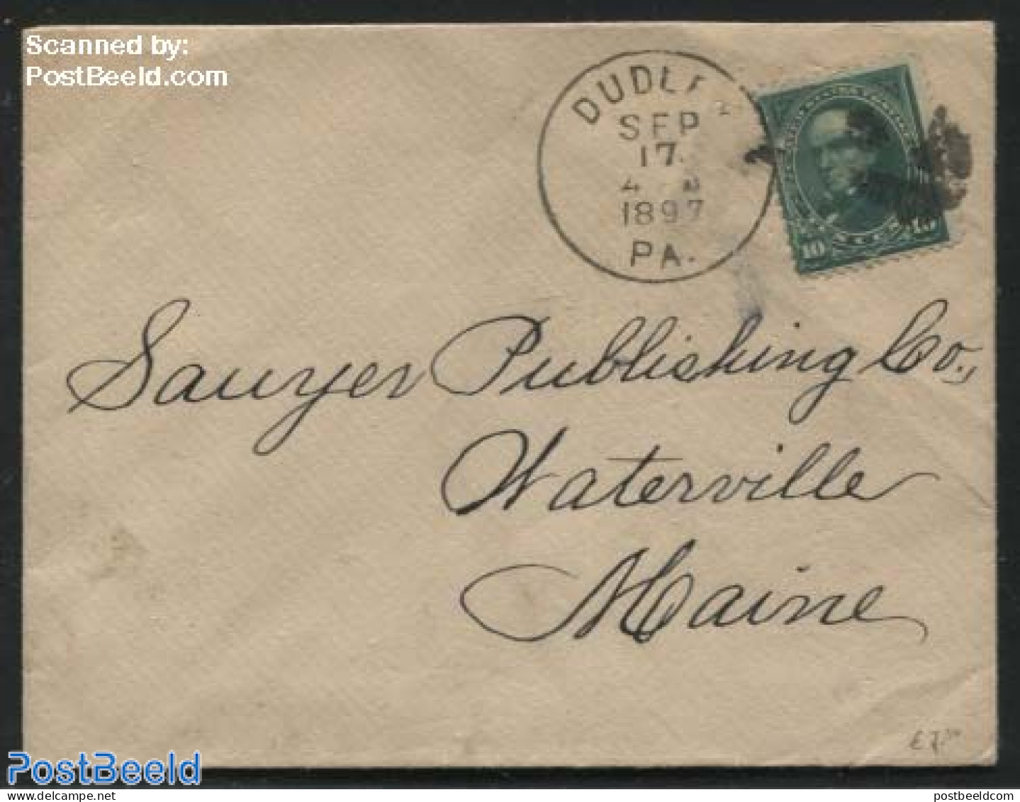 United States Of America 1897 Letter From Dudley To Waterville, Postal History - Briefe U. Dokumente