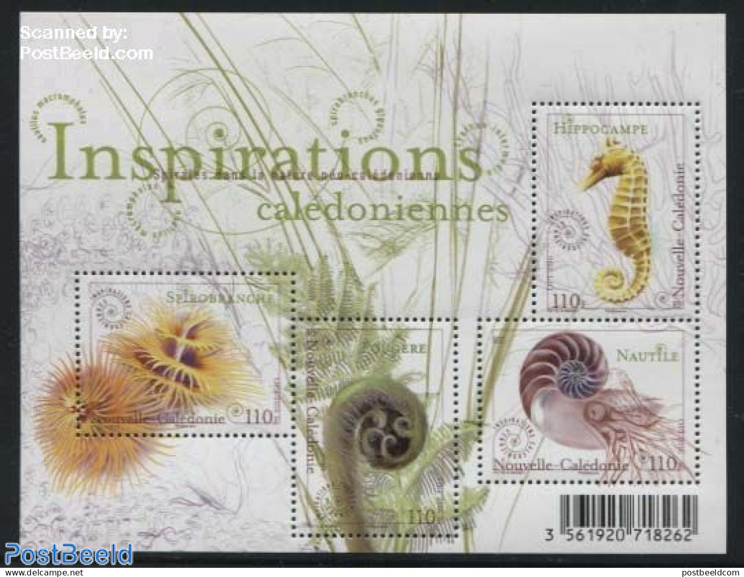 New Caledonia 2016 Spirals In Nature S/s, Mint NH, Nature - Animals (others & Mixed) - Fish - Flowers & Plants - Shell.. - Ungebraucht