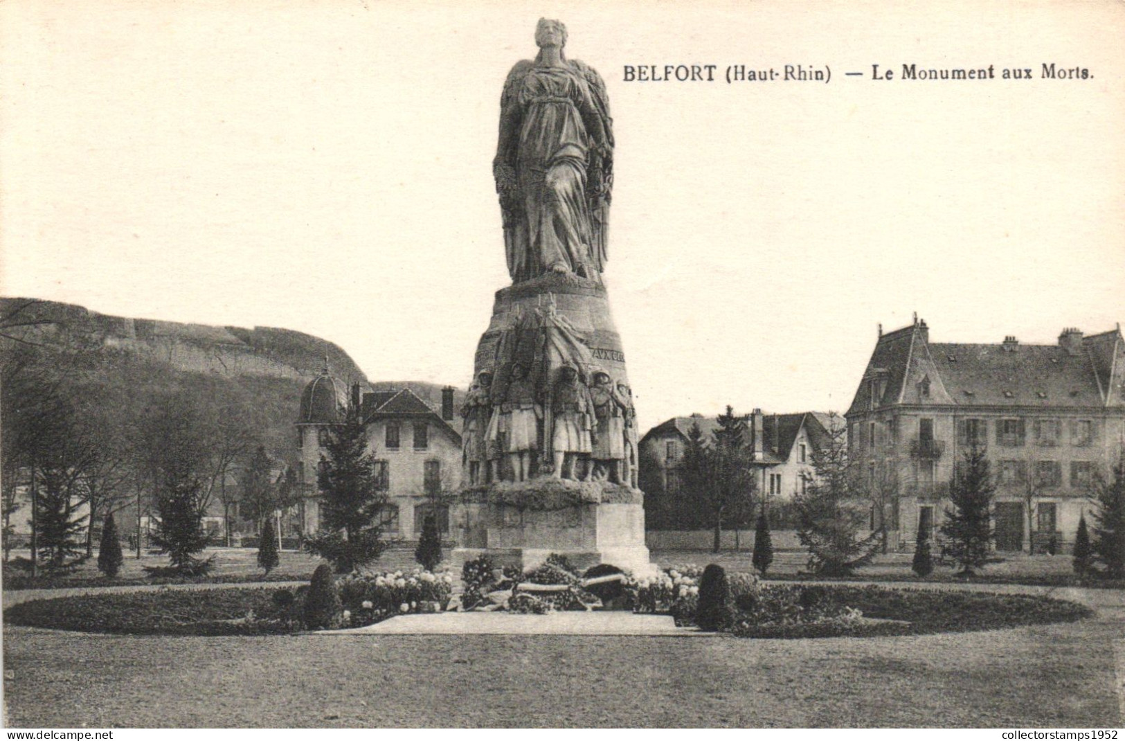 BELFORT, HAUT RHIN, MONUMENT, STATUE, PARK, ARCHITECTURE, FRANCE, POSTCARD - Altri & Non Classificati