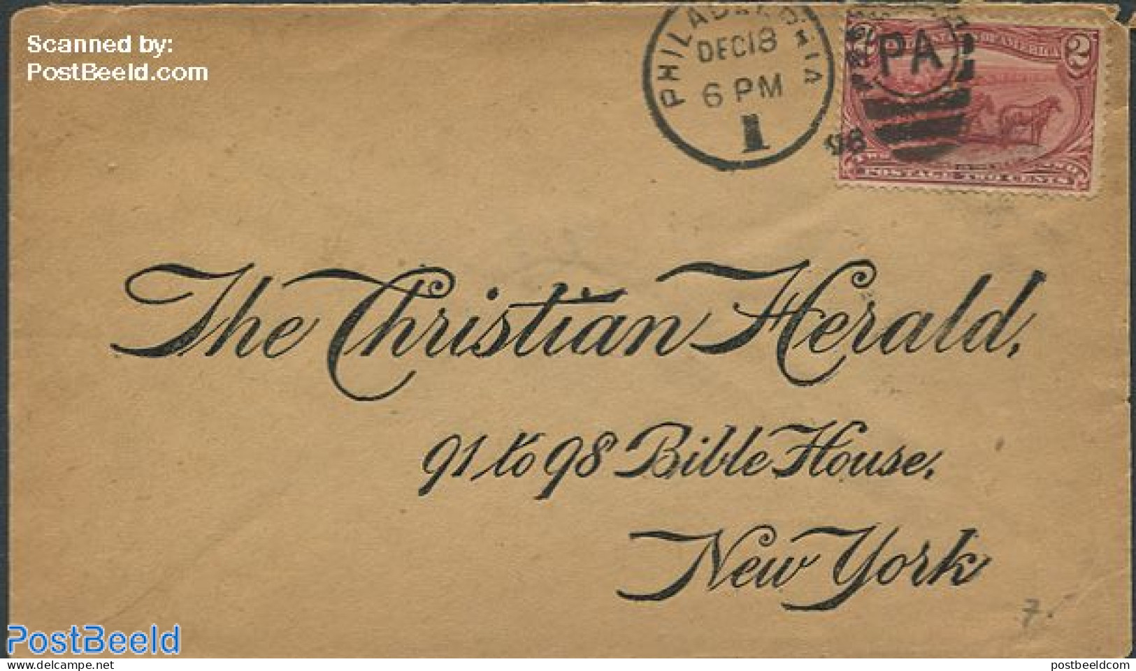 United States Of America 1898 Envelope To New York, Postal History - Covers & Documents