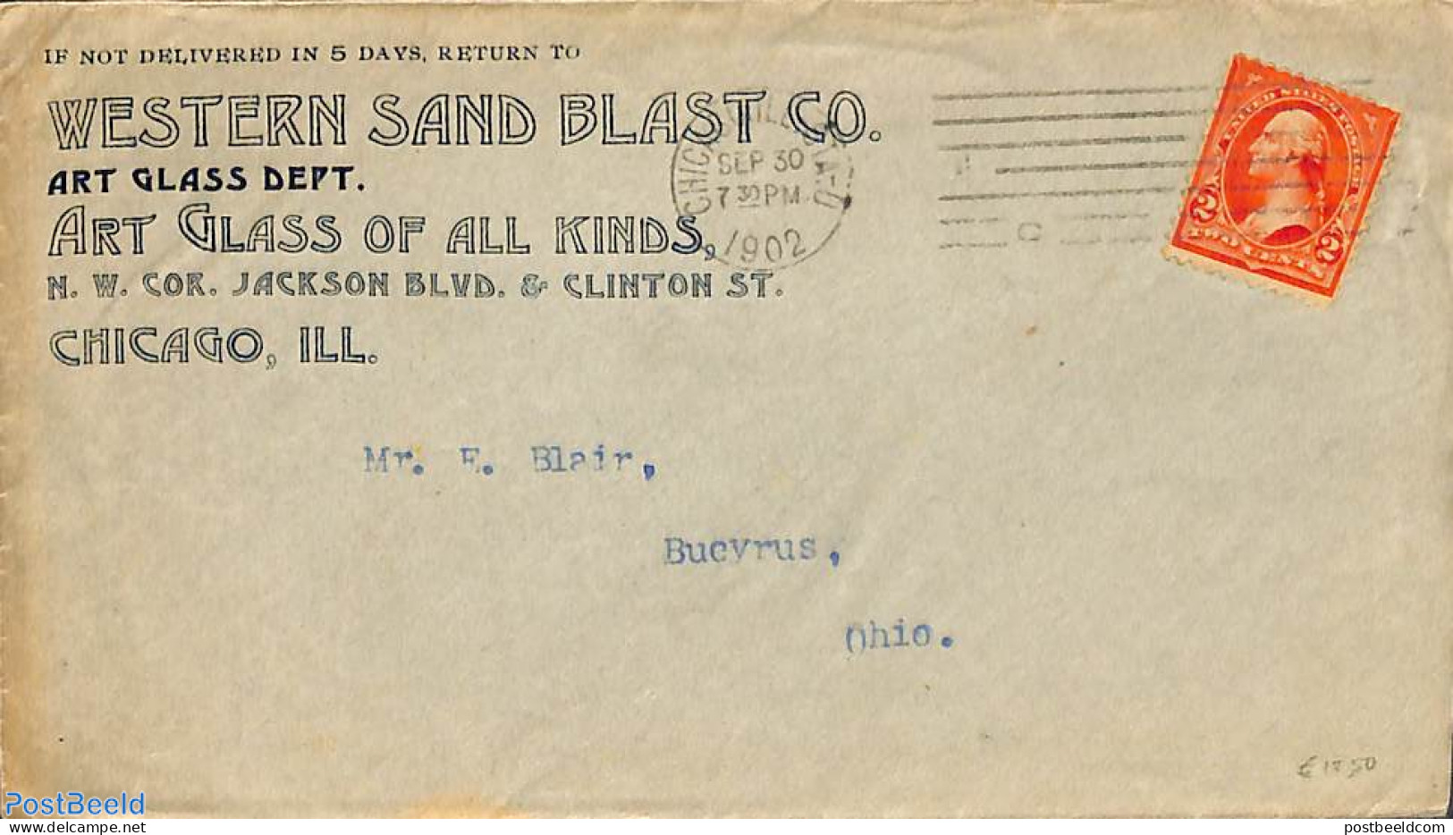 United States Of America 1902 Postmail From Chicago, Ill. To Ohio., Postal History, Art - Stained Glass And Windows - Lettres & Documents