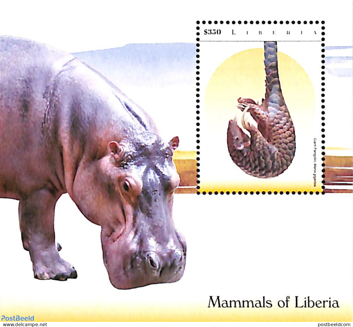 Liberia 2014 Mammals Of Liberia S/s, Mint NH, Nature - Animals (others & Mixed) - Hippopotamus - Wild Mammals - Sonstige & Ohne Zuordnung