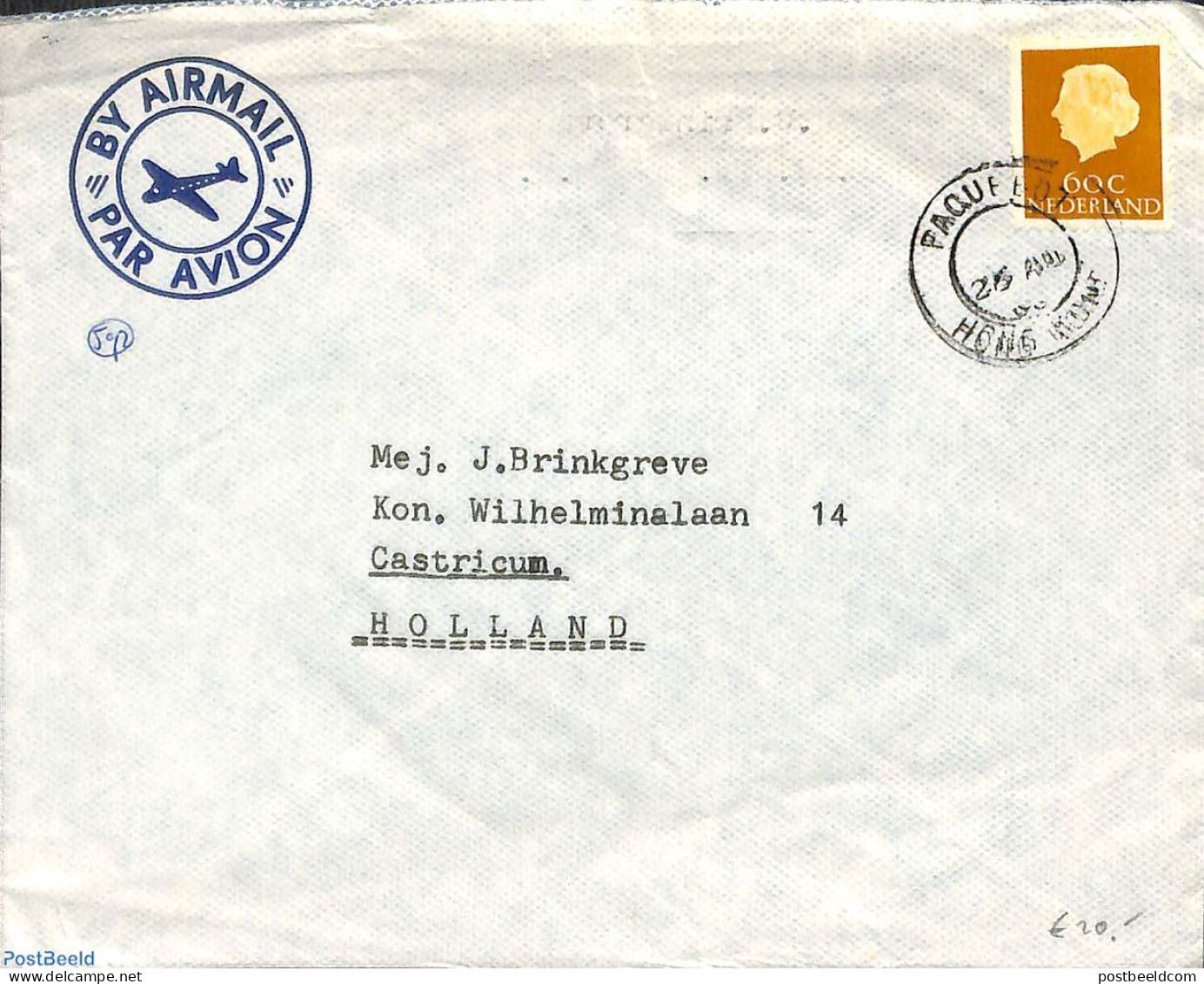 Ship Mail 1967 Cover From PAQUEBOT HONG KONG, Postal History - Andere & Zonder Classificatie