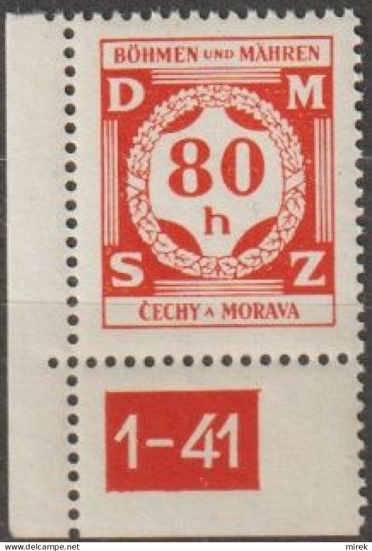 28/ Pof. SL 5, Corner Stamp, Plate Number 1-41 - Ongebruikt