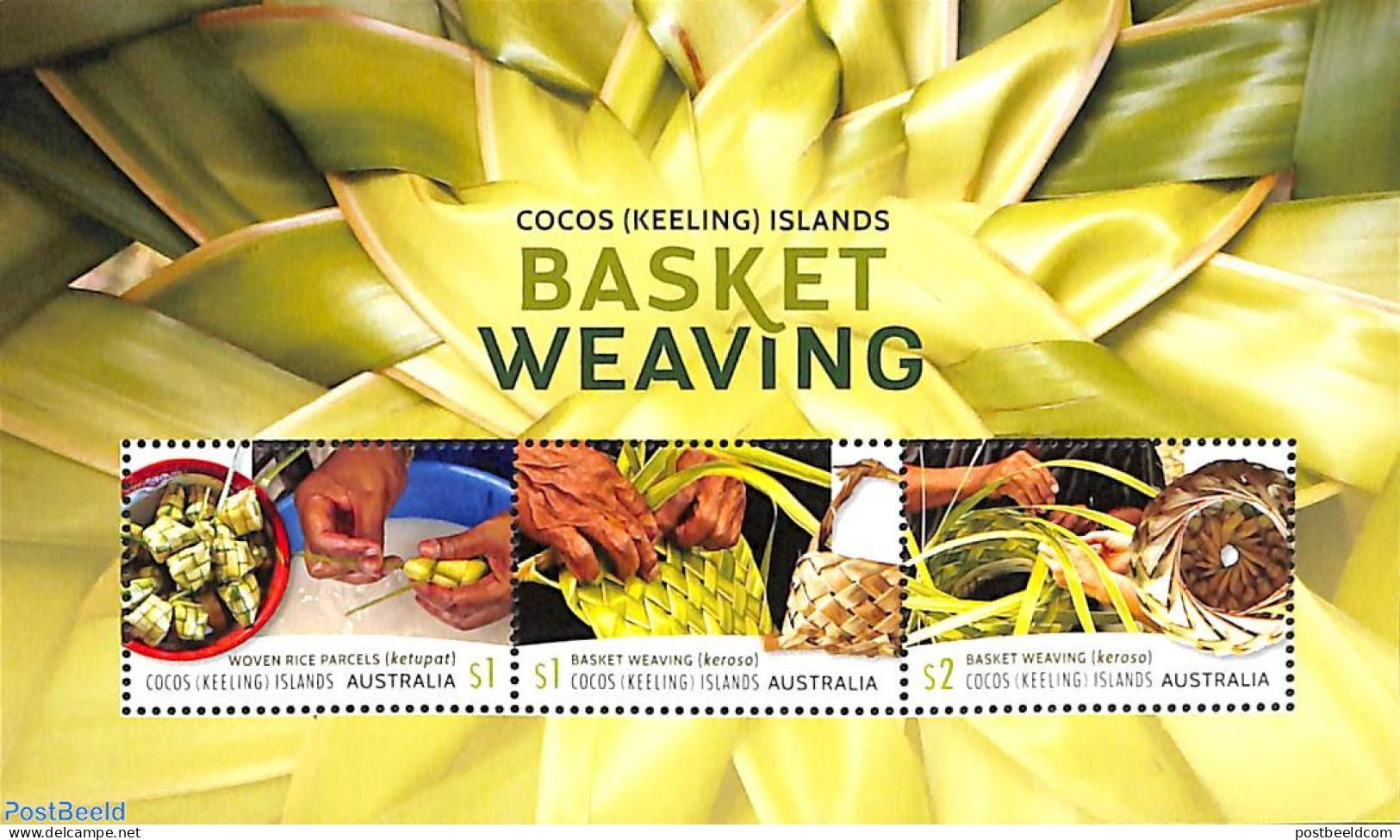 Cocos Islands 2018 Basket Weaving S/s, Mint NH, Art - Handicrafts - Isole Cocos (Keeling)