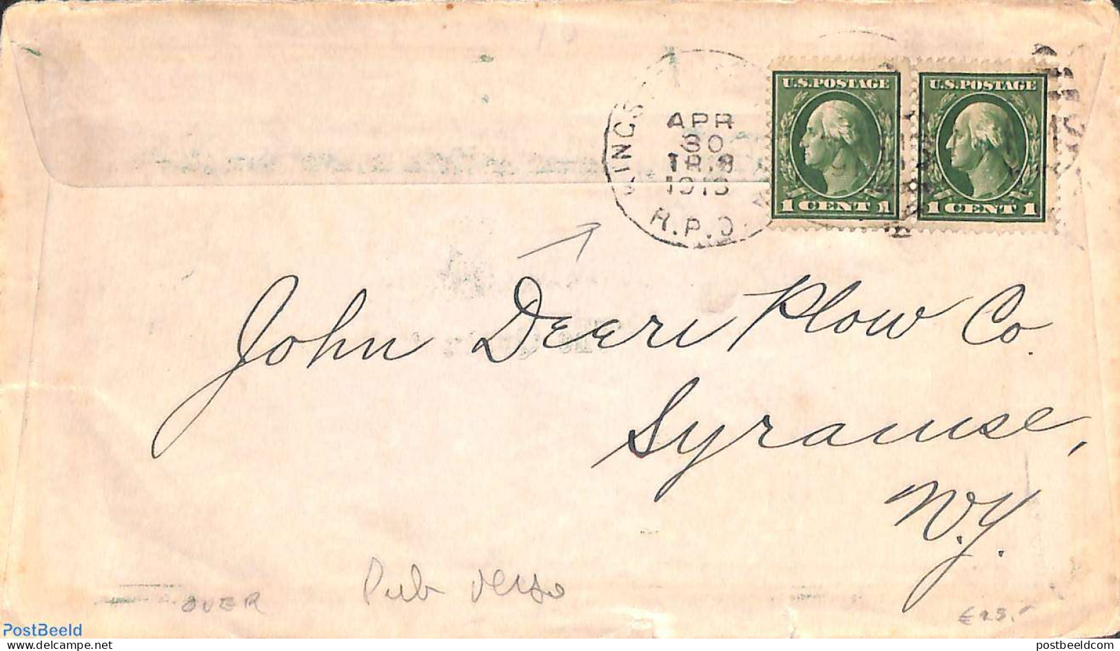 United States Of America 1913 Advertising Cover Stamford, Postal History, Transport - Automobiles - Brieven En Documenten