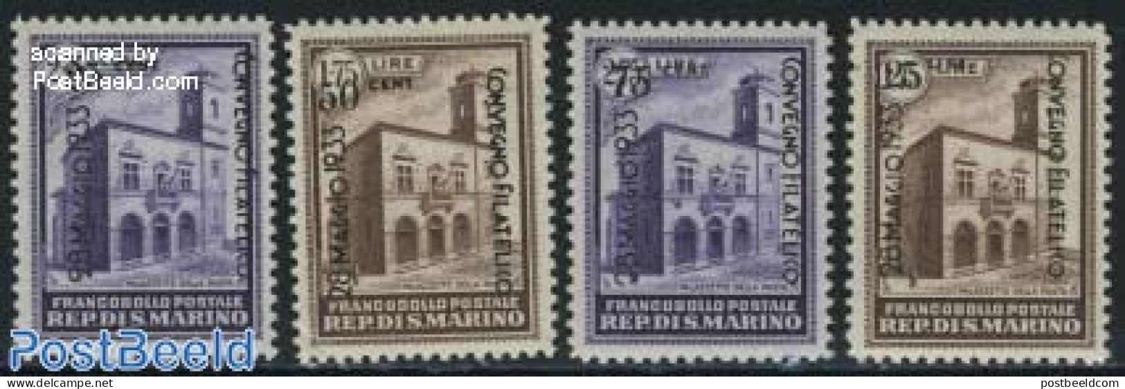 San Marino 1933 Philatelic Congress 4v, Unused (hinged), Philately - Nuovi