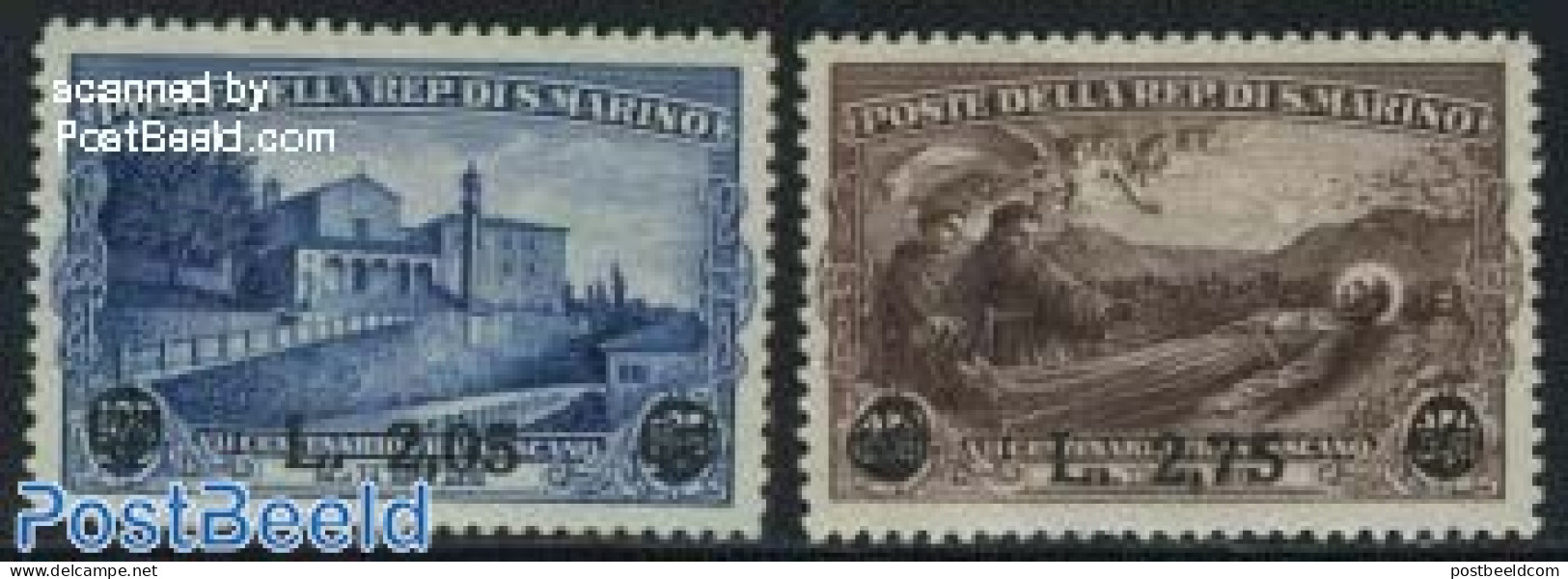 San Marino 1936 Franciscus Of Assisi 2v, Unused (hinged), Religion - Religion - Neufs