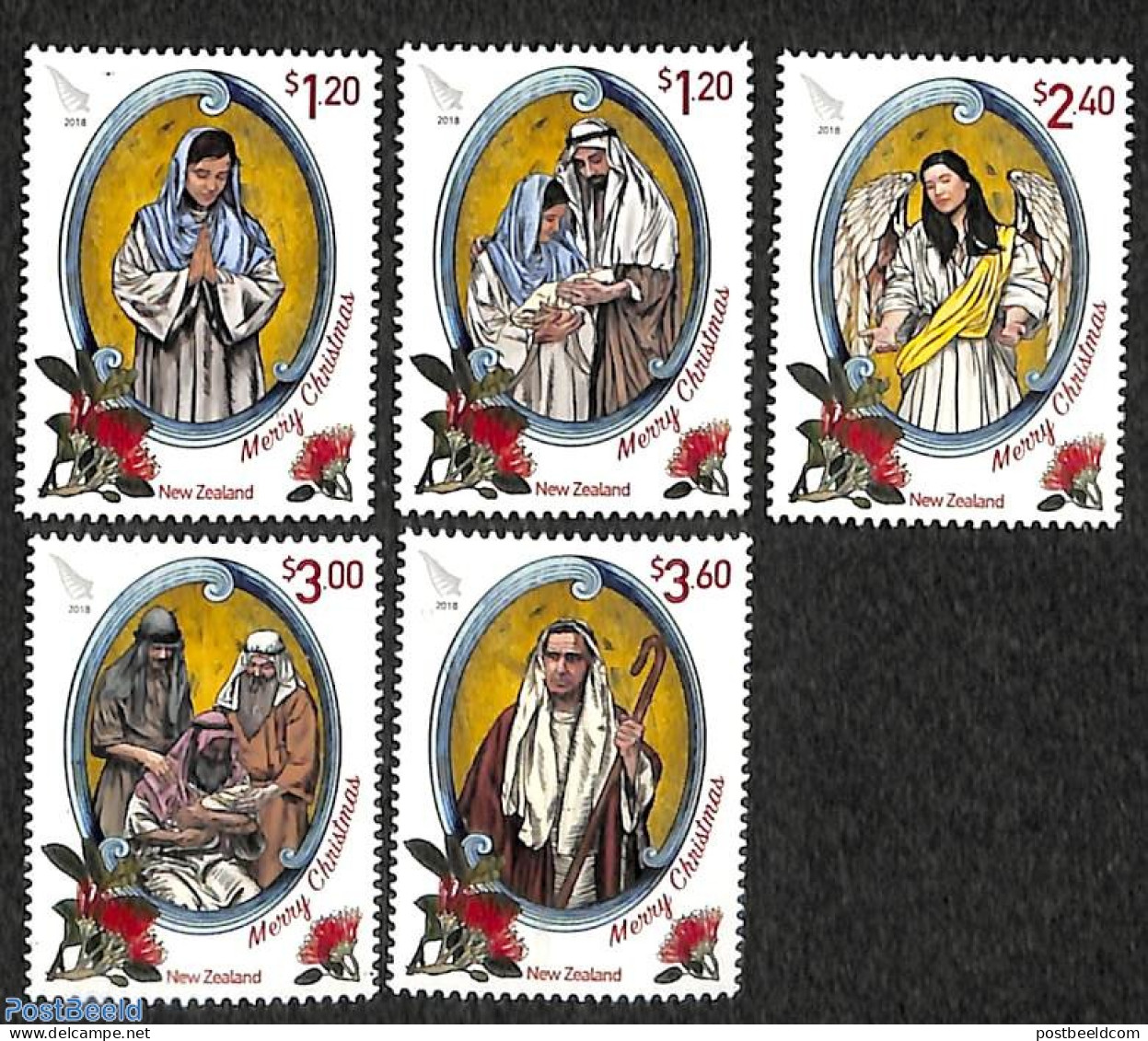 New Zealand 2018 Christmas 5v, Mint NH, Religion - Christmas - Nuovi