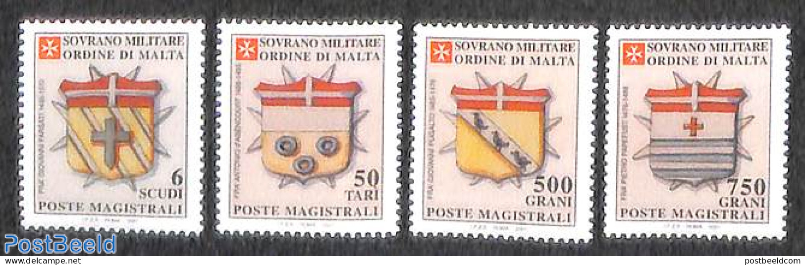 Sovereign Order Of Malta 2001 Coat Of Arms 4v, Mint NH, History - Coat Of Arms - Autres & Non Classés