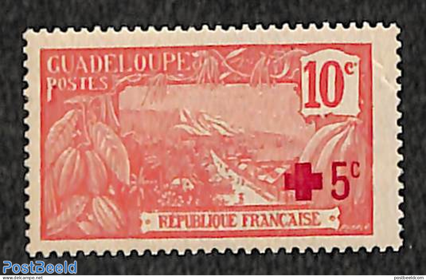 Guadeloupe 1915 Red Cross 1v, Mint NH, Health - Transport - Various - Red Cross - Ships And Boats - Agriculture - Nuovi