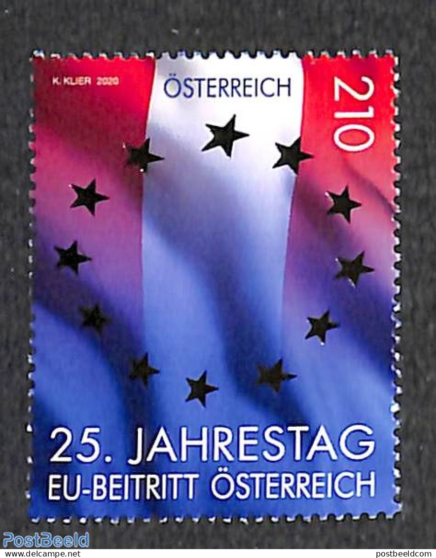 Austria 2020 25 Years EU Membership 1v, Mint NH, History - Europa Hang-on Issues - Unused Stamps