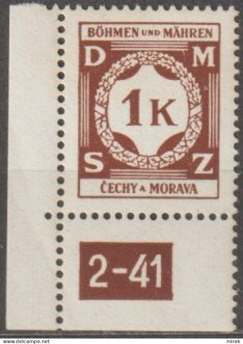 28b/ Pof. SL 6, Corner Stamp, Plate Number 2-41 - Ungebraucht