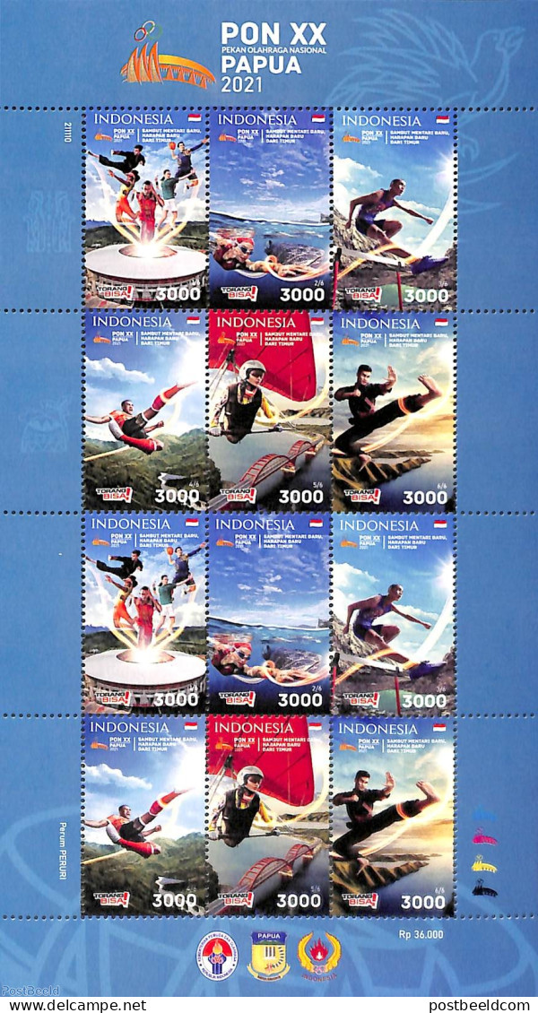 Indonesia 2021 Sports M/s, Mint NH, Sport - Fun Sports - Sport (other And Mixed) - Indonésie