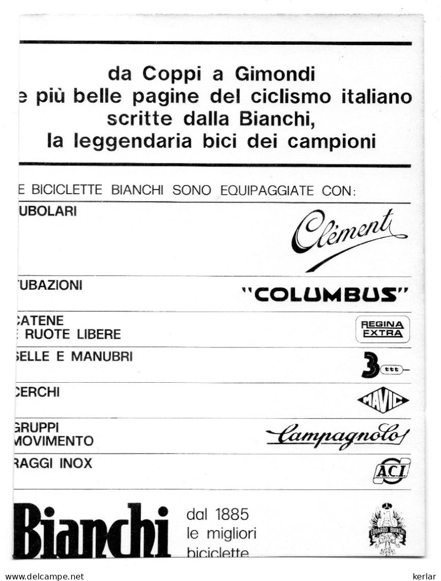 FELICE GIMONDI BIANCHI SIGNEE SUR CARTE DECOUPE - Wielrennen