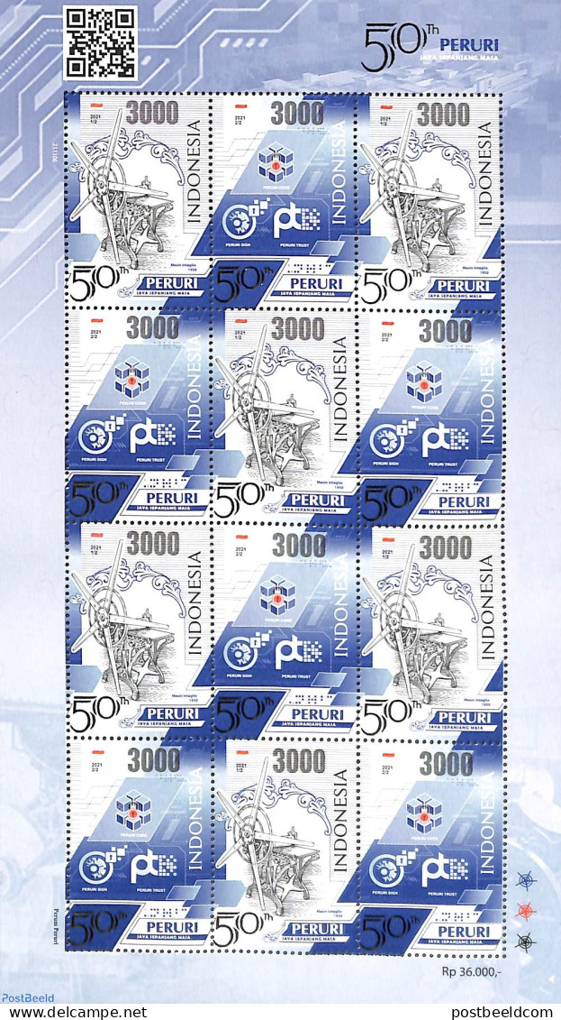 Indonesia 2021 Peruri M/s, Mint NH - Indonésie