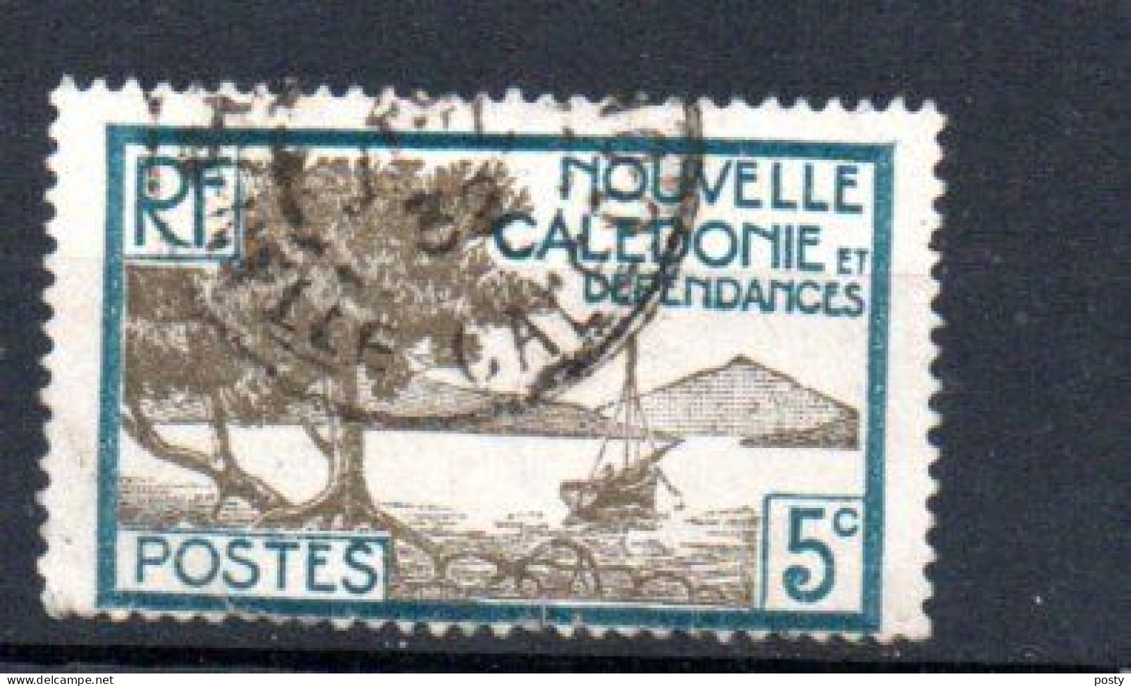 NOUVELLE CALEDONIE - NEW CALEDONIA - 5 Cents - 1928 - BAIE DE LA POINTE DES PALETUVIERS - Oblitéré - Used - - Oblitérés