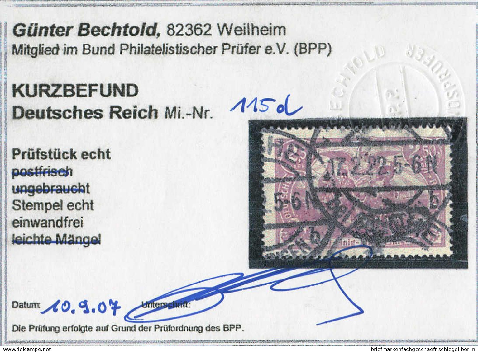 Deutsches Reich, 1920, 115 D, Gestempelt - Altri & Non Classificati