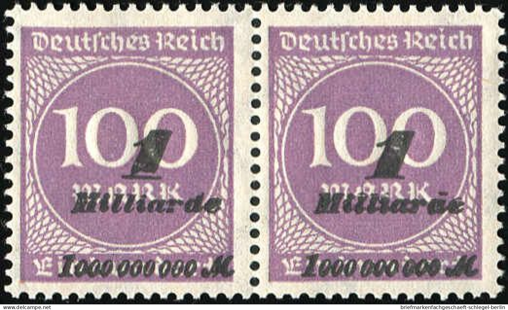 Deutsches Reich, 1923, 331 B II Und III, Postfrisch, Paar - Altri & Non Classificati