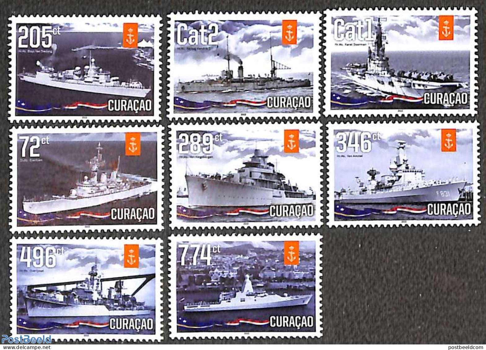 Curaçao 2022 Royal Dutch Navy 8v, Mint NH, Transport - Ships And Boats - Bateaux