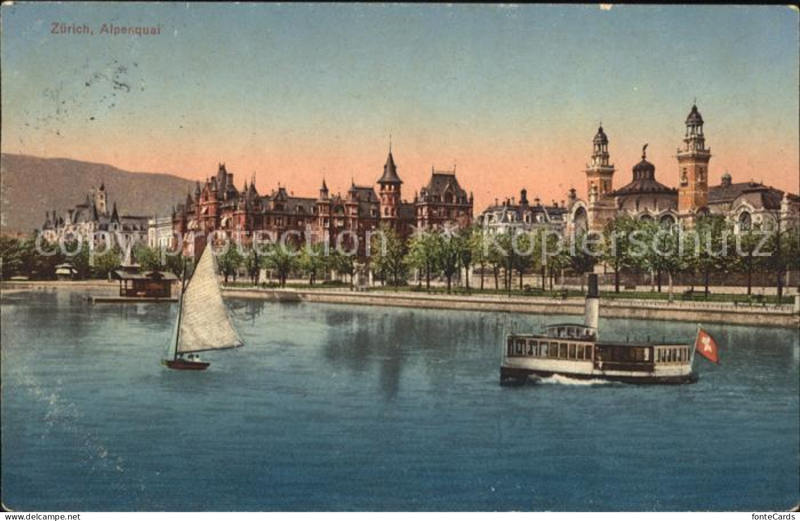 11778587 Zuerich Alpenquai Schiffe Tonhalle Rotes Schloss Zuerich - Andere & Zonder Classificatie