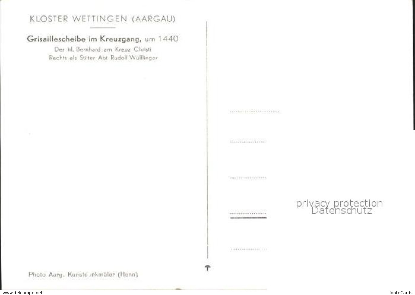 11777296 Wettingen AG Kloster Grisaillescheibe Im Kreuzgang Wettingen - Autres & Non Classés