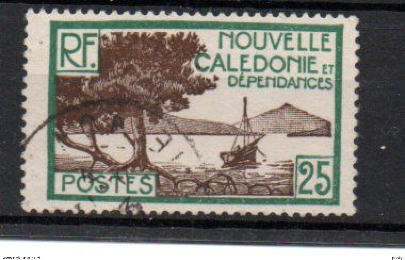 NOUVELLE CALEDONIE - NEW CALEDONIA - 25 Cents - 1928 - BAIE DE LA POINTE DES PALETUVIERS - Oblitéré - Used - - Gebruikt